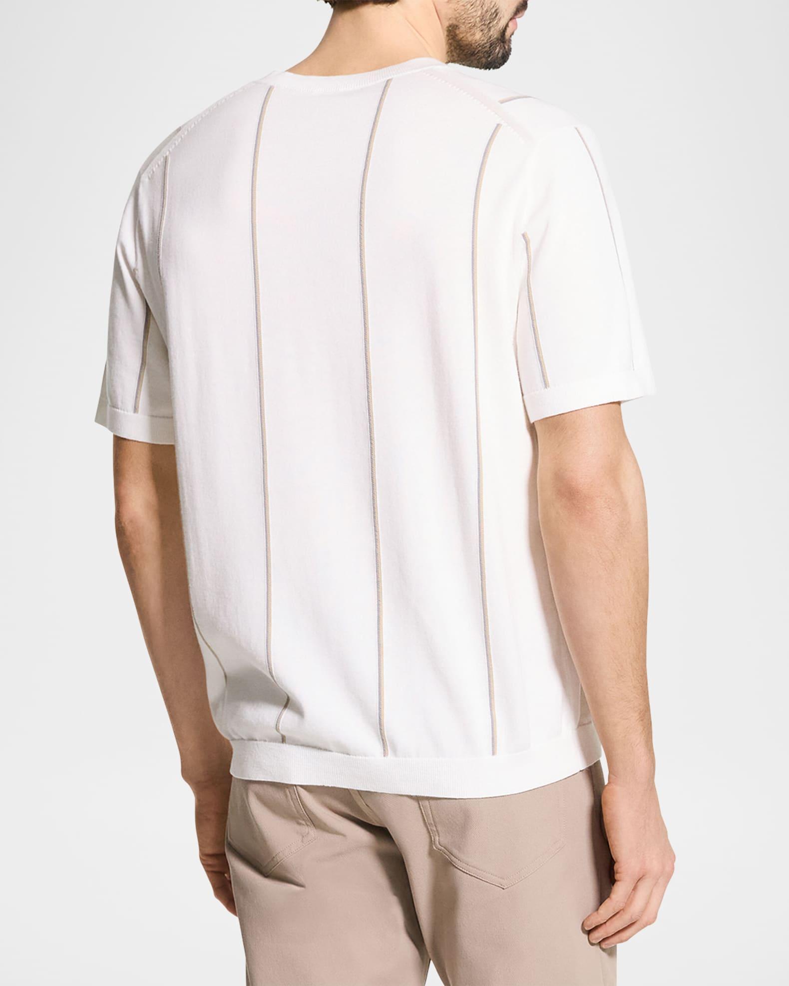 Men's Short-Sleeve Striped T-Shirt in Tactile Cotton Product Image