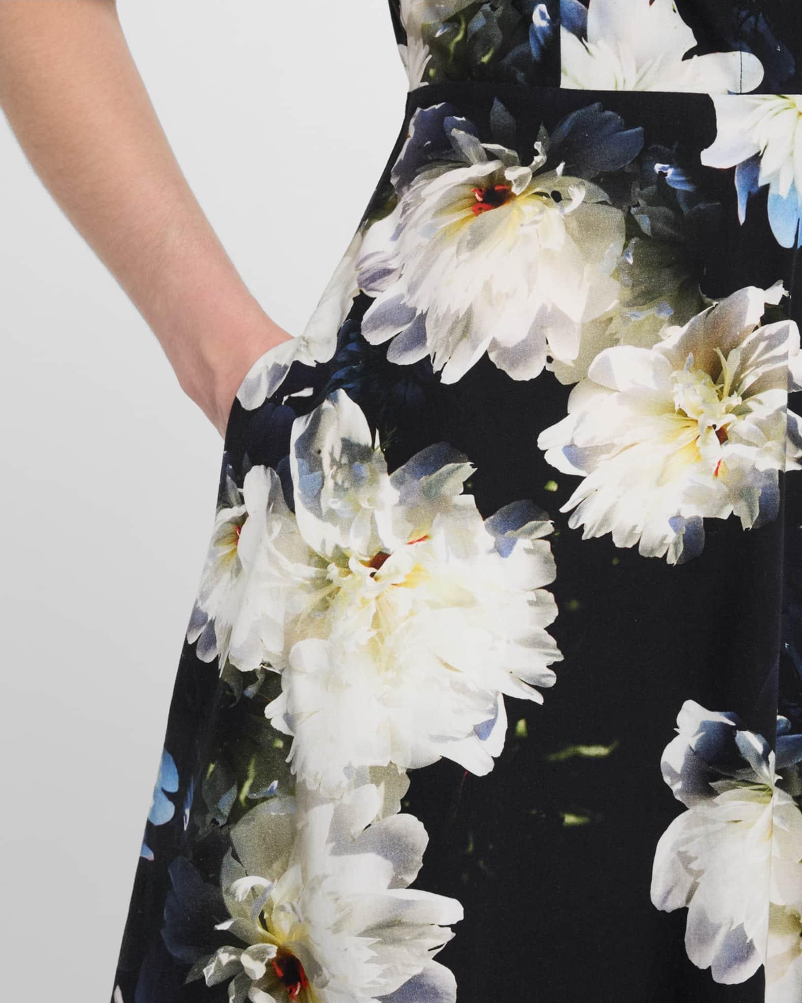 Floral-Print Cotton Midi Shirtdress Product Image