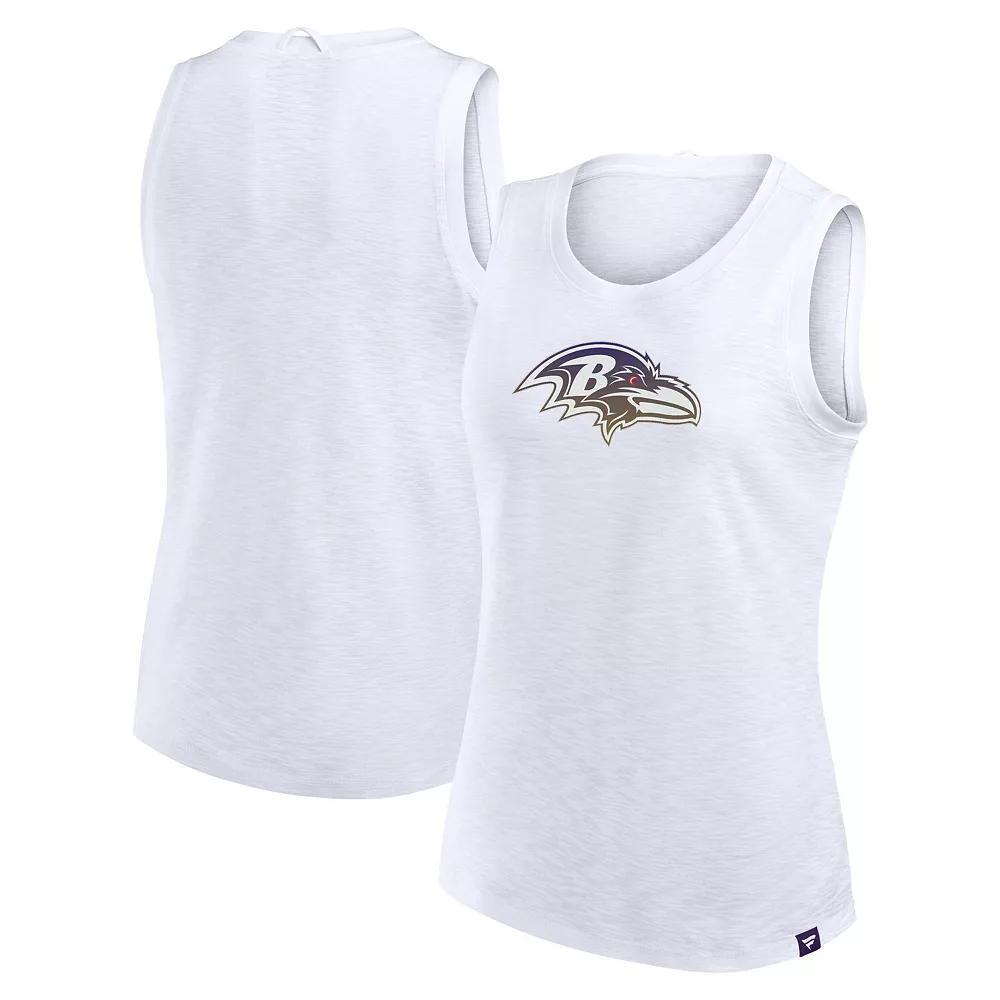 Women's Fanatics  White Baltimore Ravens Slub Tank Top, Size: 3XL Product Image