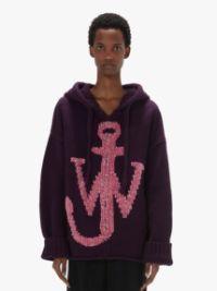 ANCHOR LOGO HOODIE WITH ZIP in purple | JW Anderson US  Product Image