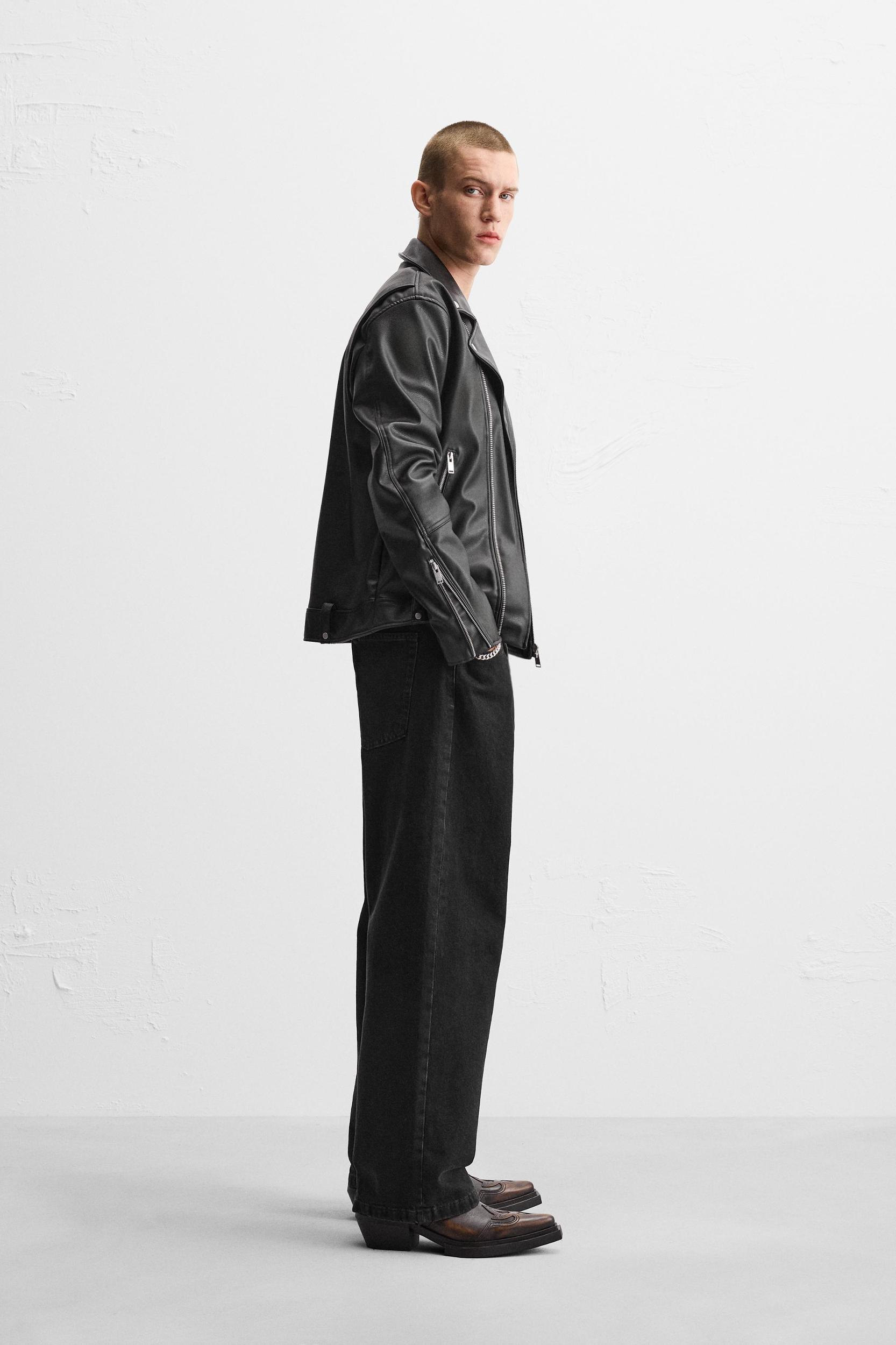 FAUX LEATHER BIKER JACKET Product Image
