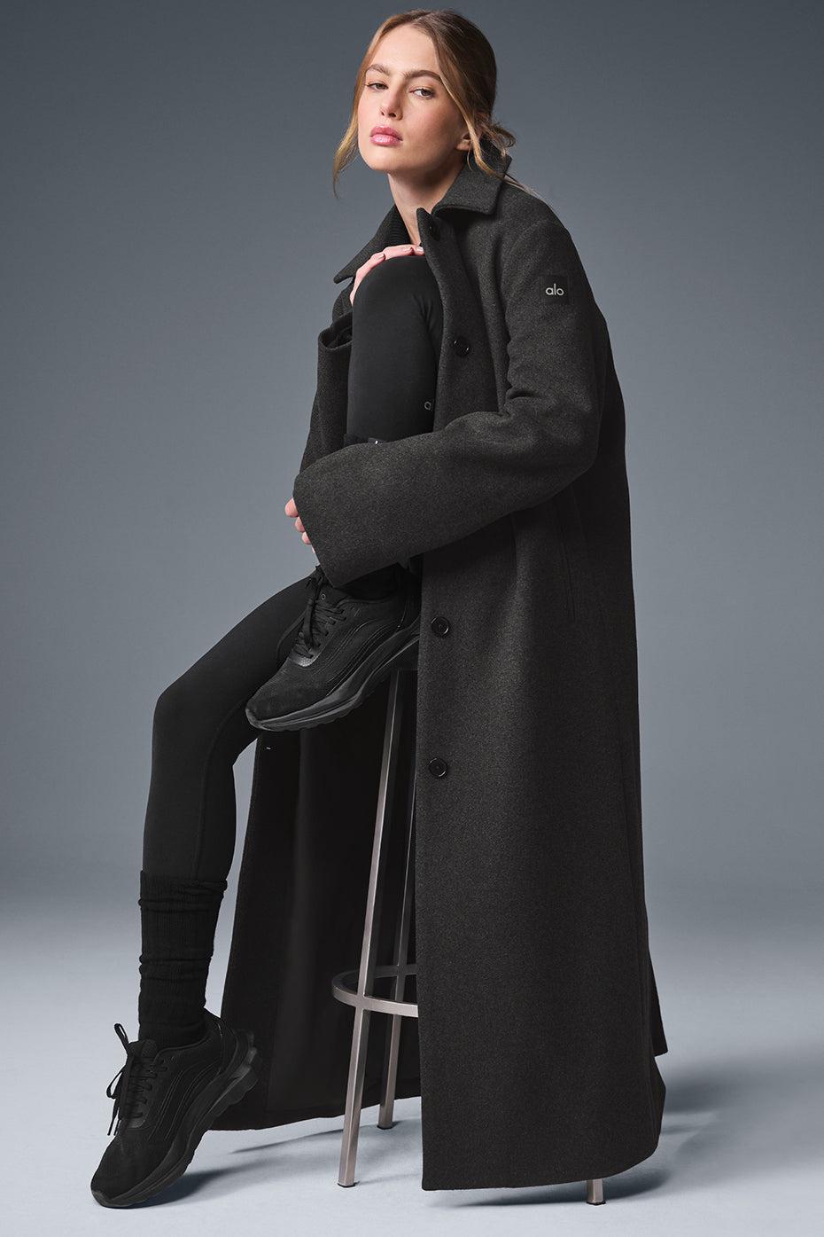 Wool Metro Long Coat - Dark Heather Grey Product Image