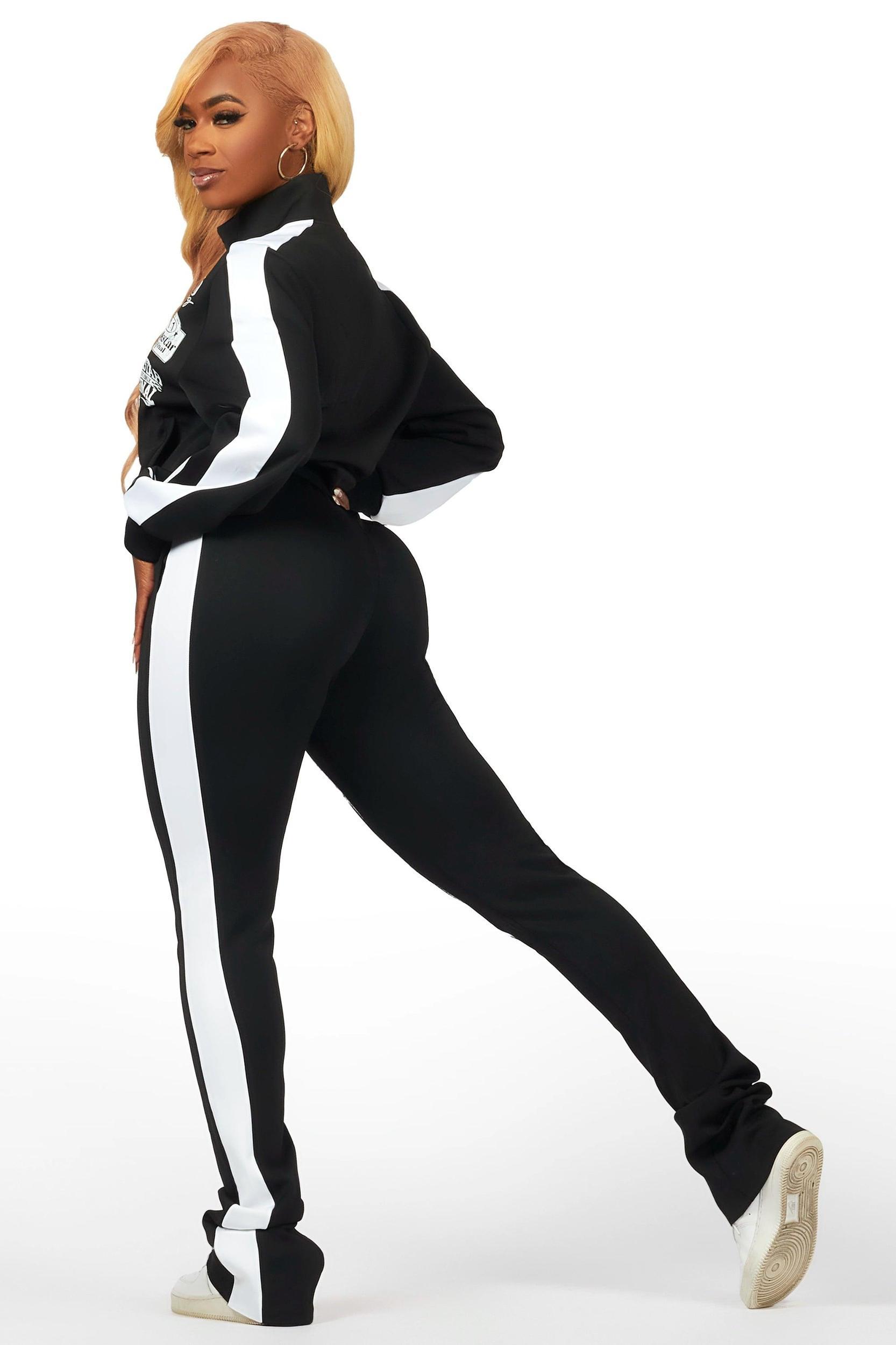 Francisca Black Tricot Super Stacked Trackset Female Product Image