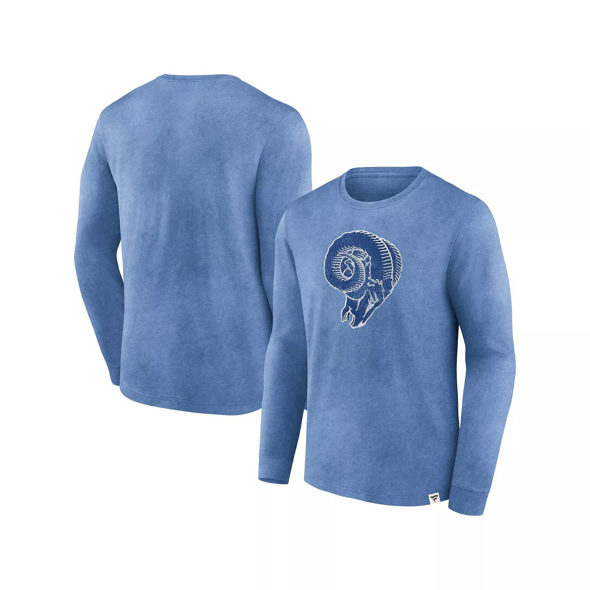 Mens Fanatics Branded Heather Royal Los Angeles Rams Washed Primary Long Sleeve T-Shirt Product Image