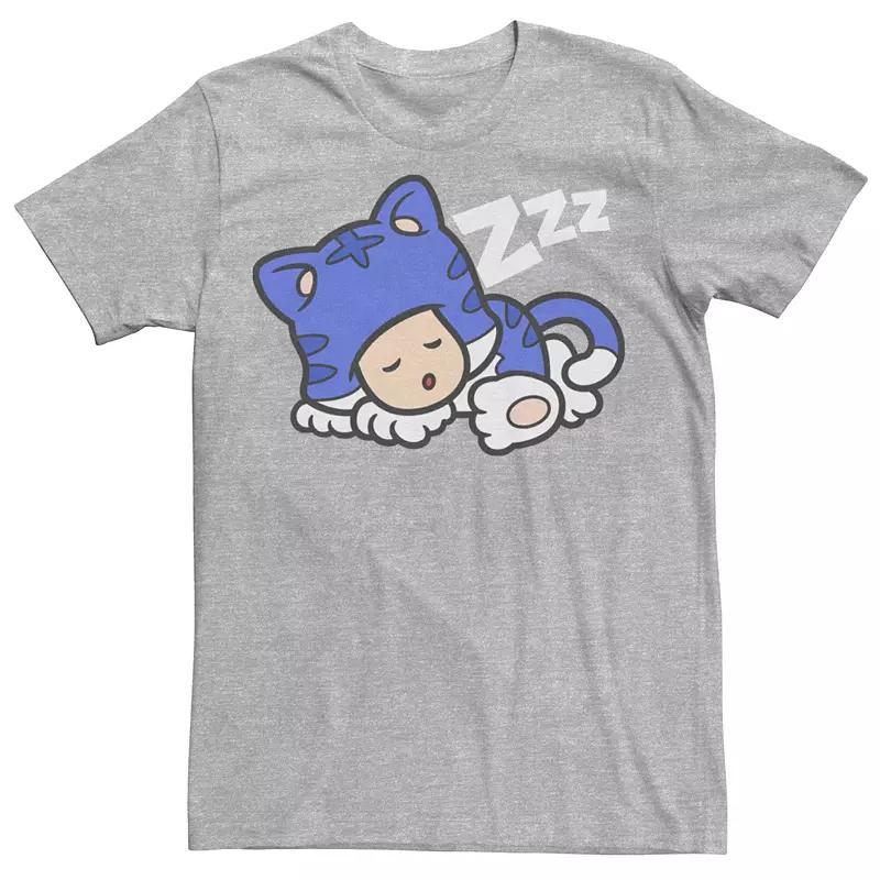 Men's Super Mario 3D World Snooze Tee, Size: Medium, Athletic Grey Product Image