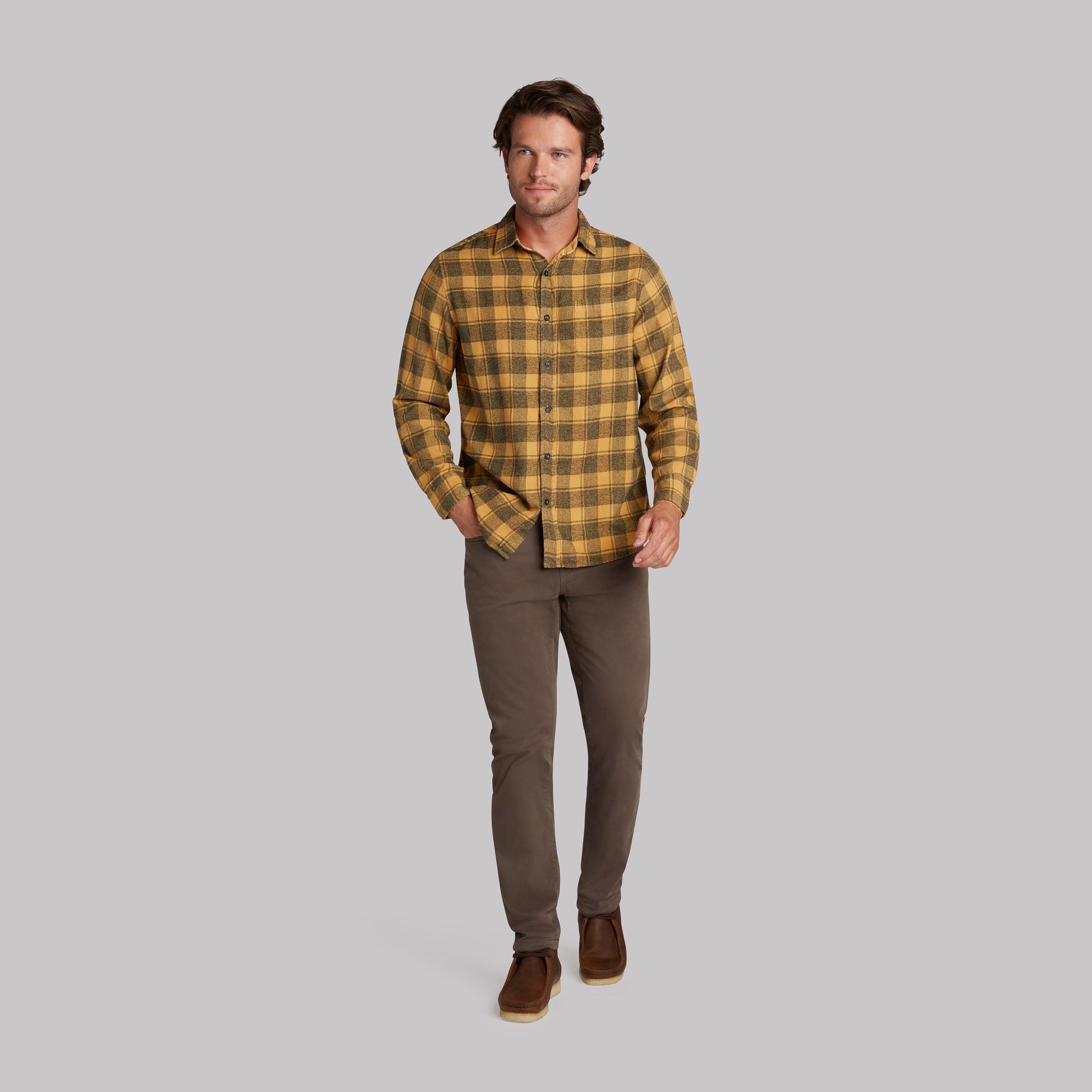 Jaspe Midweight Twill - Spruce Yellow Plaid (Final Sale) Product Image