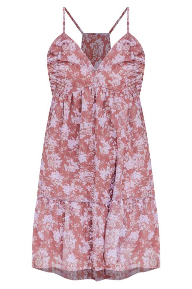 It's My Life Rust Floral Mini Dress FINAL SALE Product Image