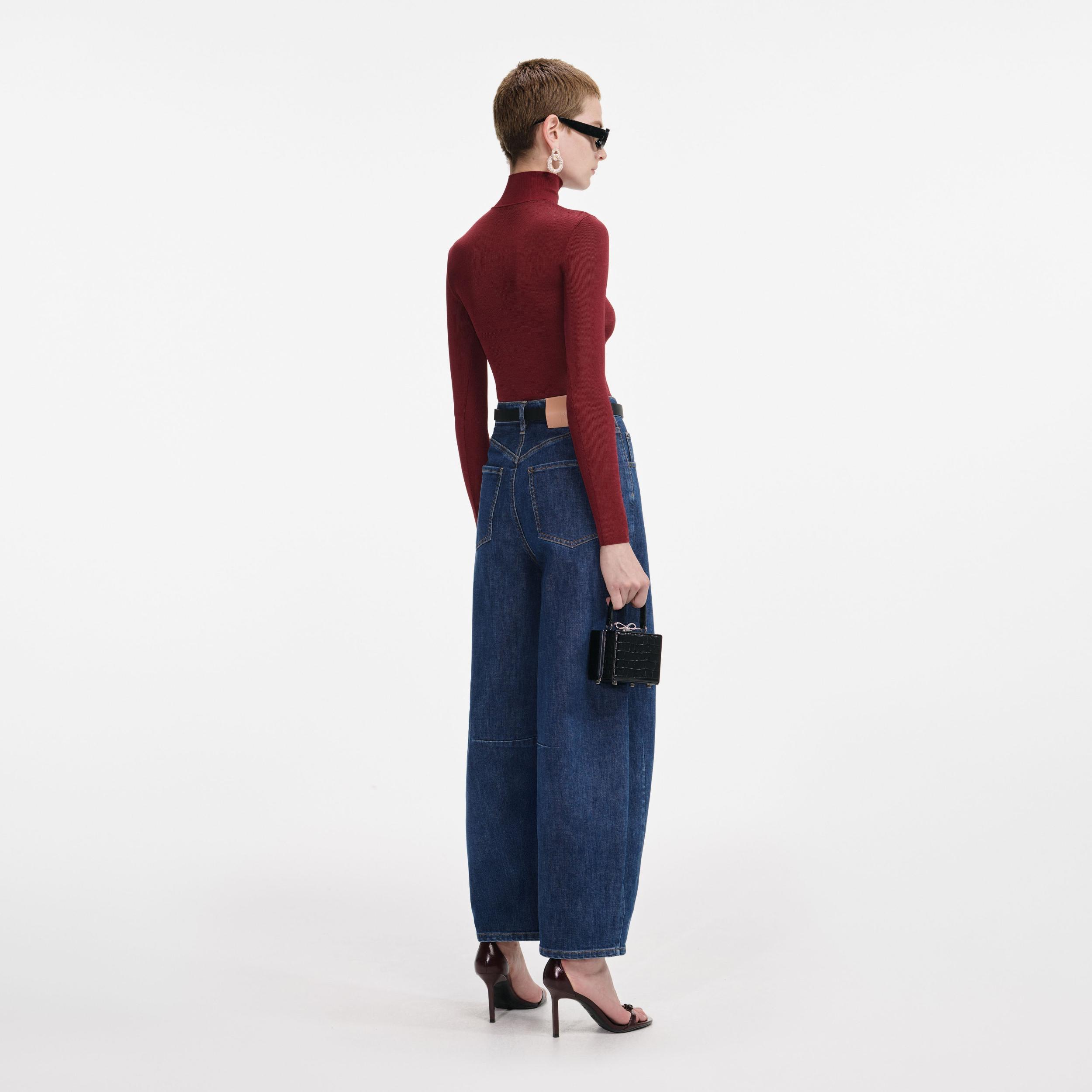 Burgundy Viscose Knit Top Product Image