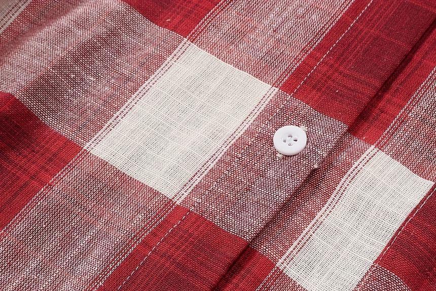 Long Sleeve Collared Plaid Button Down Maxi Shirt Dress Product Image