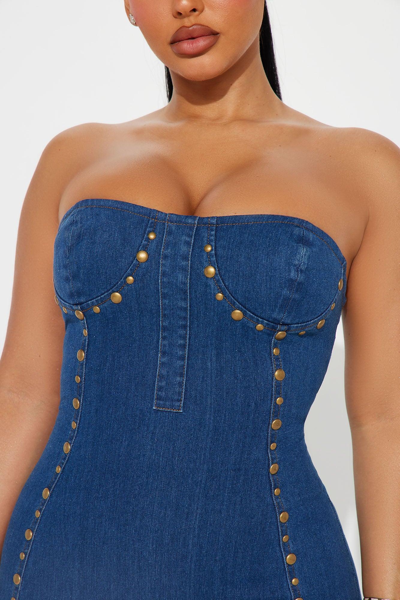 Bluebell Denim Midi Dress - Medium Wash Product Image