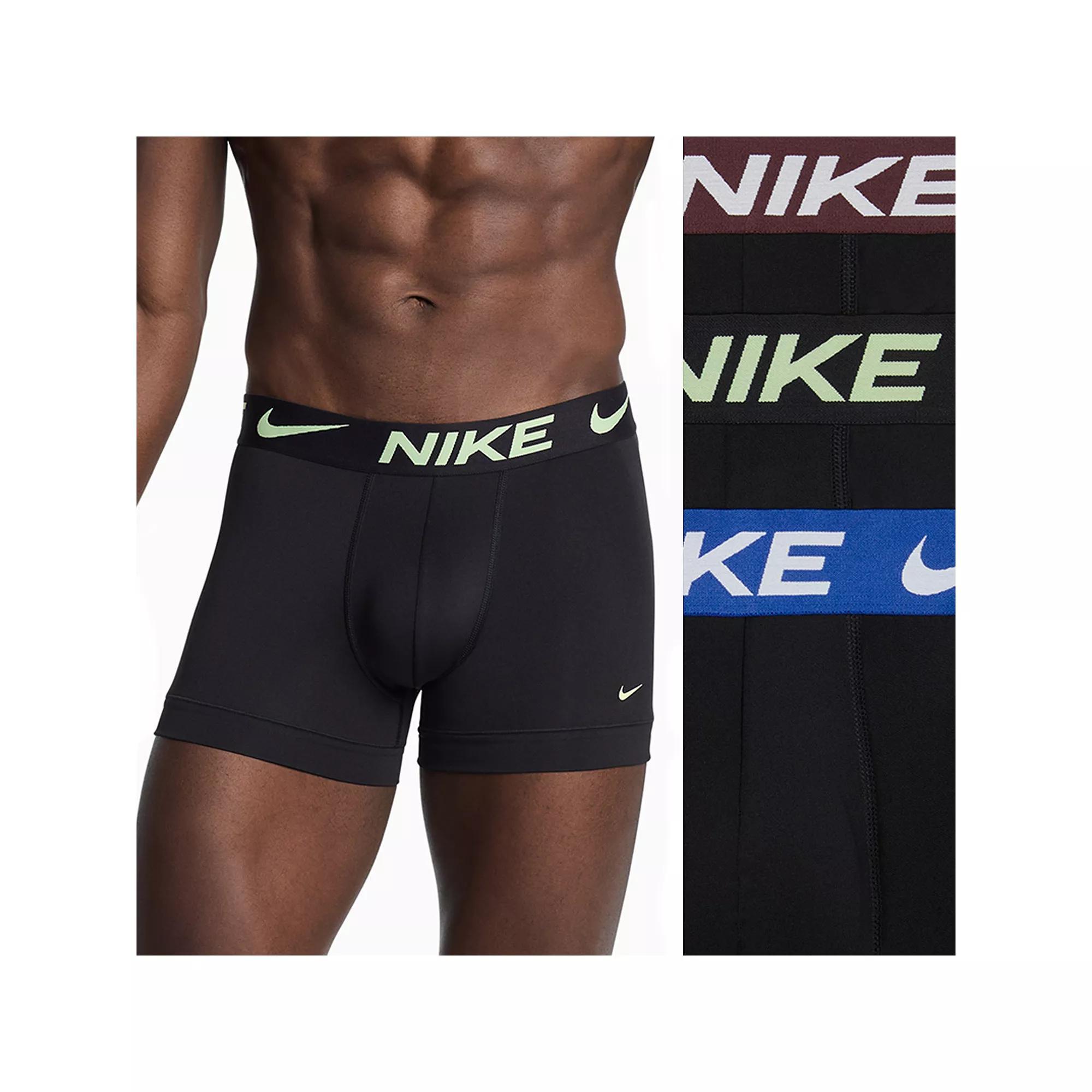 Men's Nike Dri-FIT Essential 3-pack Microfiber Trunks, Size: Large, Oasis Product Image