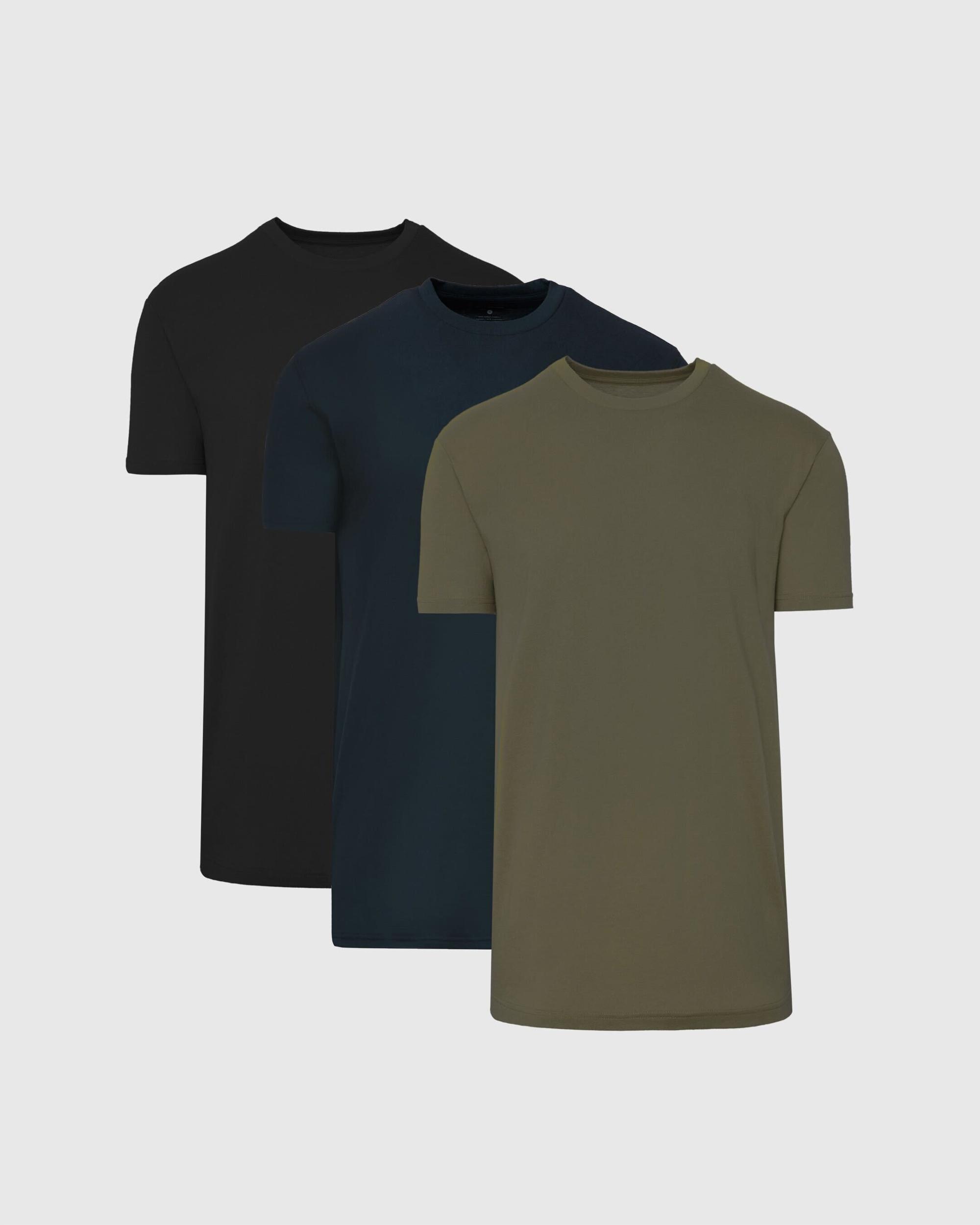 Color Tall Straight Hem Crew Neck T-Shirt 3-Pack Product Image