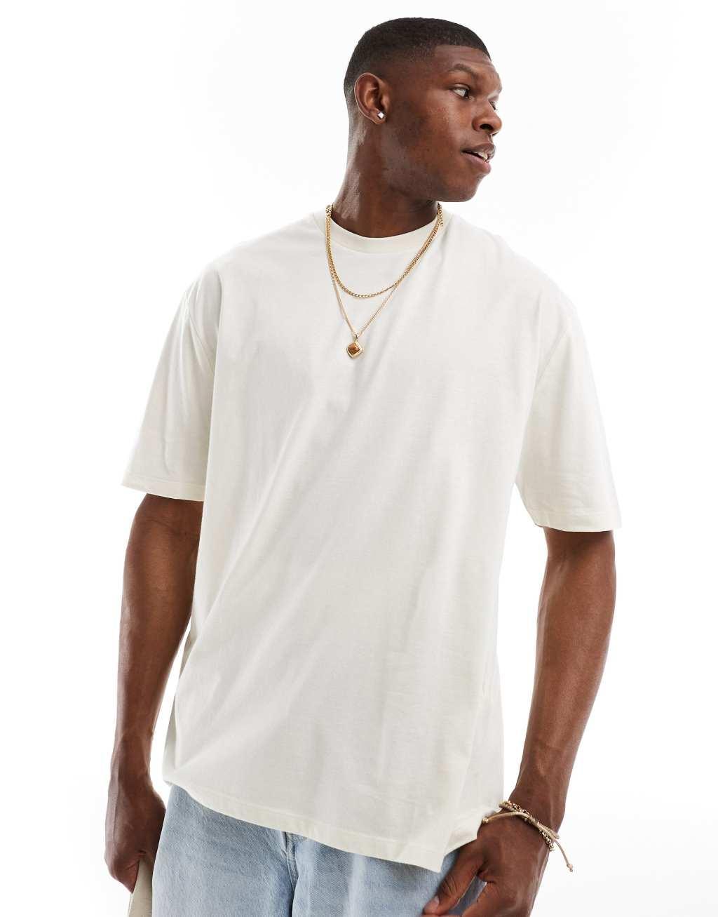 ASOS DESIGN oversized t-shirt in off white with fruit back print Product Image