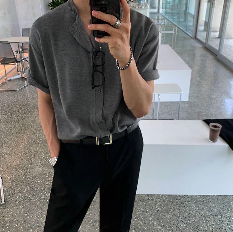 RT No. 4406 HALF SLEEVE BUTTON-UP CARDIGAN Product Image