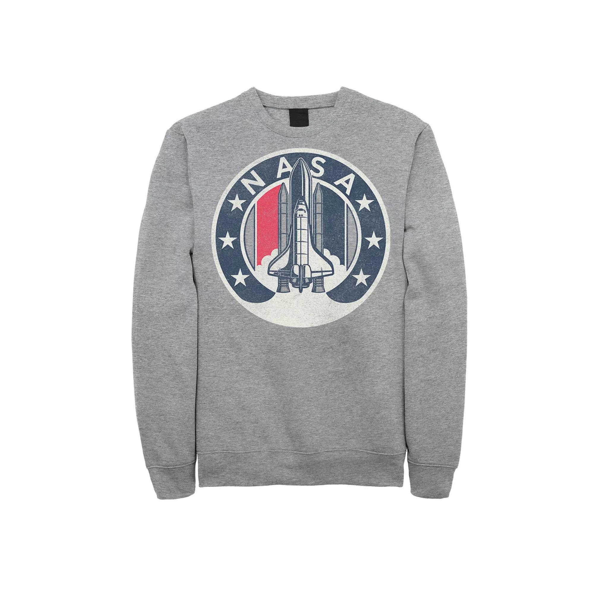 Men's NASA Rocket Launch Star Circle Sweatshirt, Size: Large, Athletic Grey Product Image