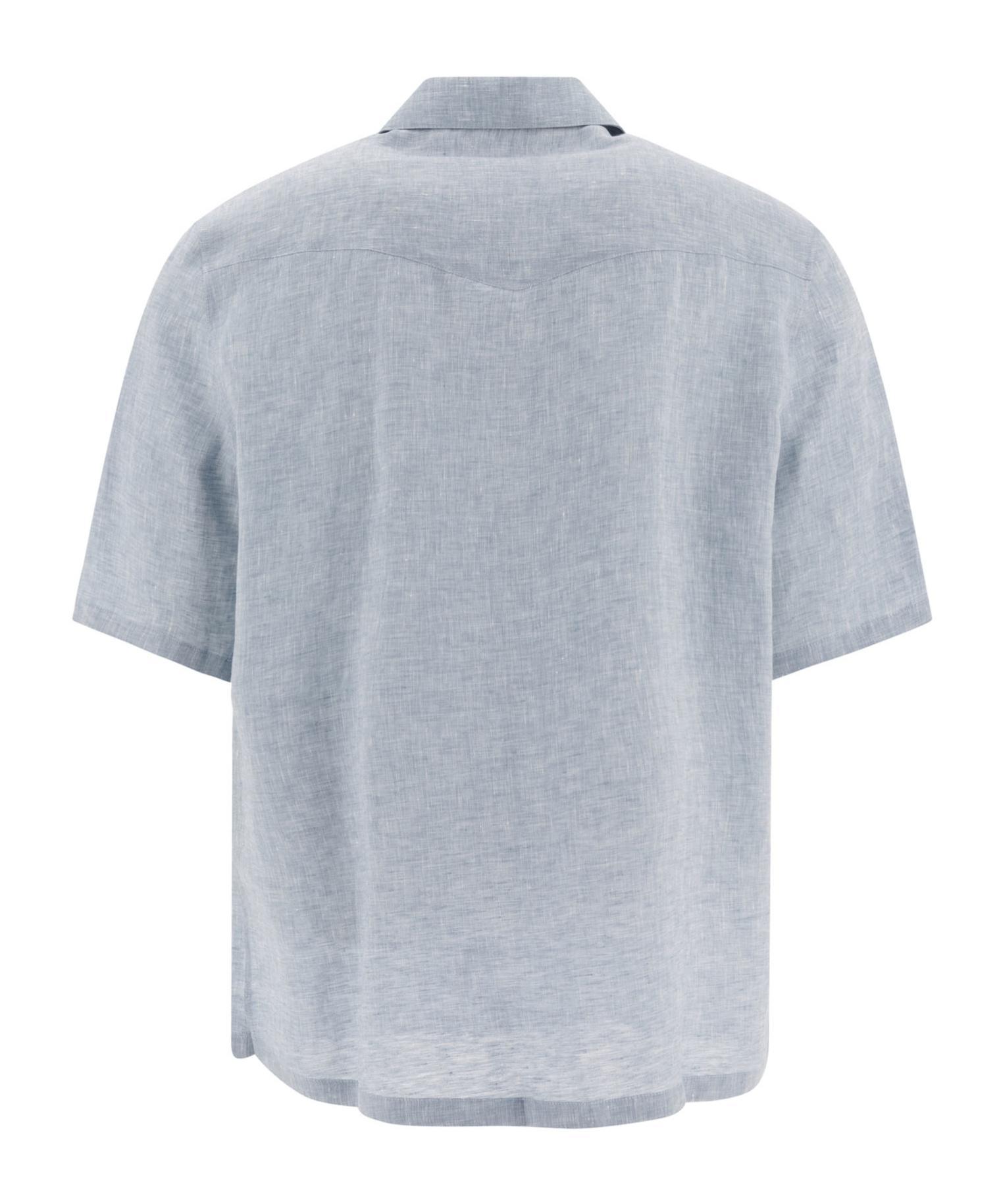 BRUNELLO CUCINELLI Short-sleeved Shirt In Gray Product Image