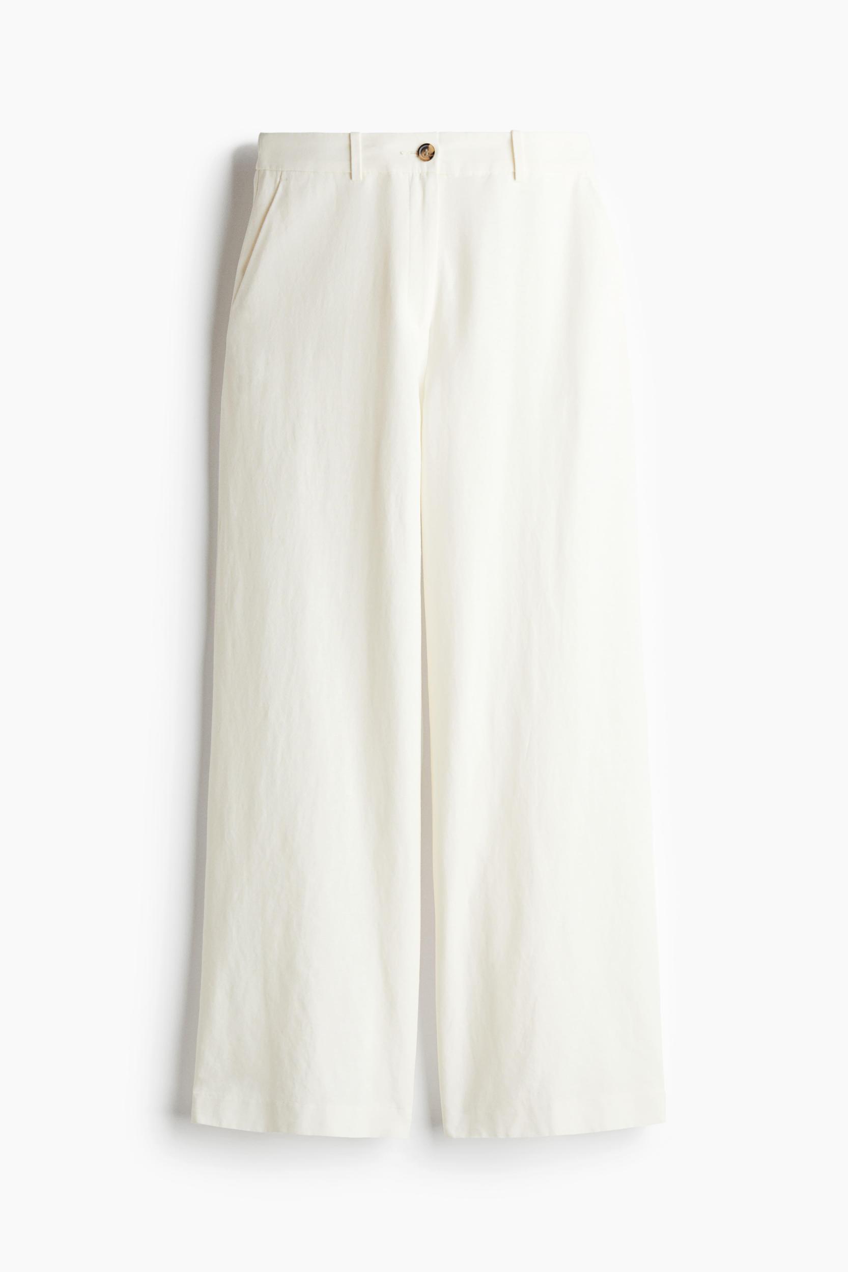 Wide-Leg Linen-Blend Pants Product Image