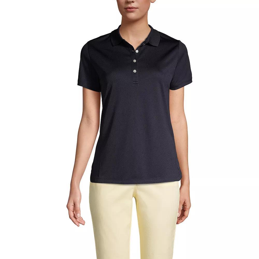 Women's Lands' End Short Sleeve Solid Active Polo Shirt, Size: XL, True Blue Product Image