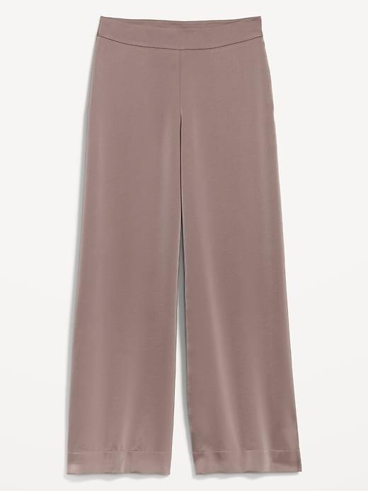 High-Waisted Satin Super Wide-Leg Pants Product Image