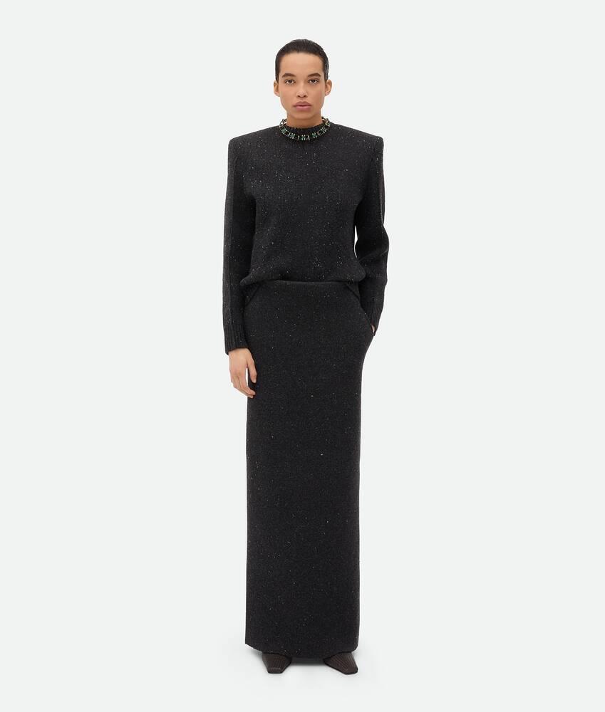 Women's Wool Tailored Skirt in Dark grey melange Product Image