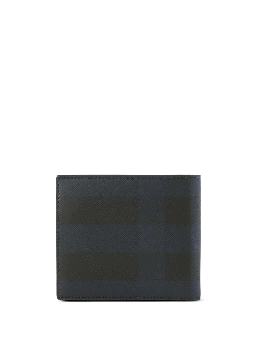 BURBERRY Logo-lettering Checked Wallet In Blau Product Image