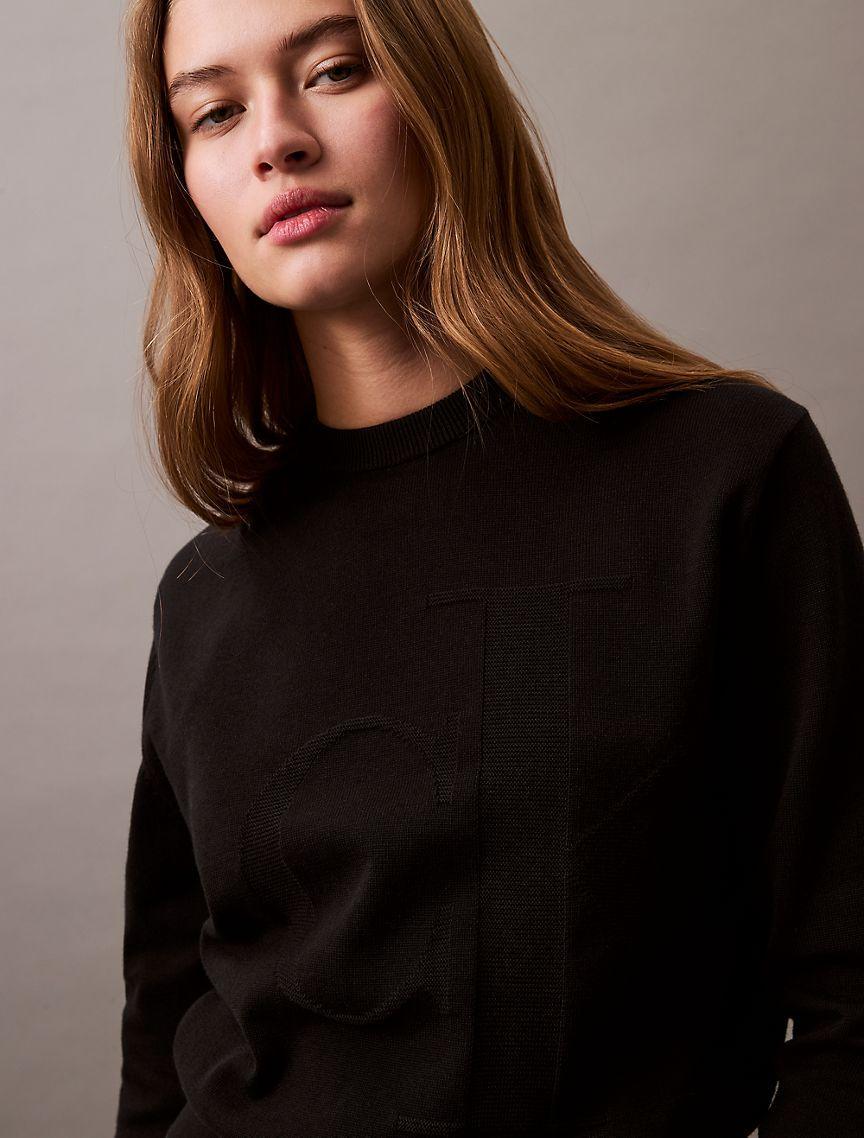 Smooth Cotton Monogram Logo Sweater Product Image