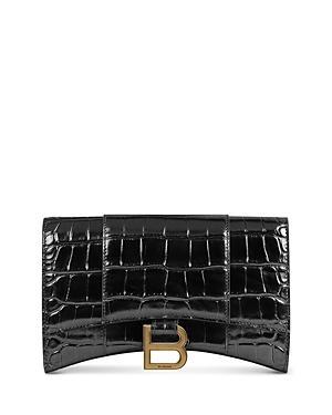 Womens Hourglass Wallet with Chain Crocodile Embossed Product Image