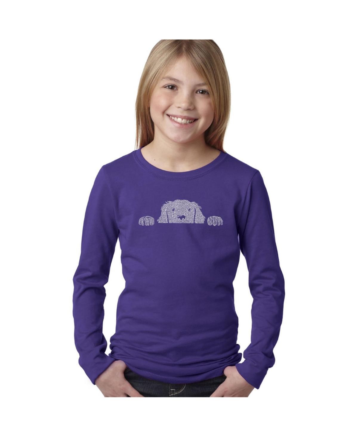 La Pop Art Girls Word Art Long Sleeve T-Shirt - Brooklyn Neighborhoods Product Image