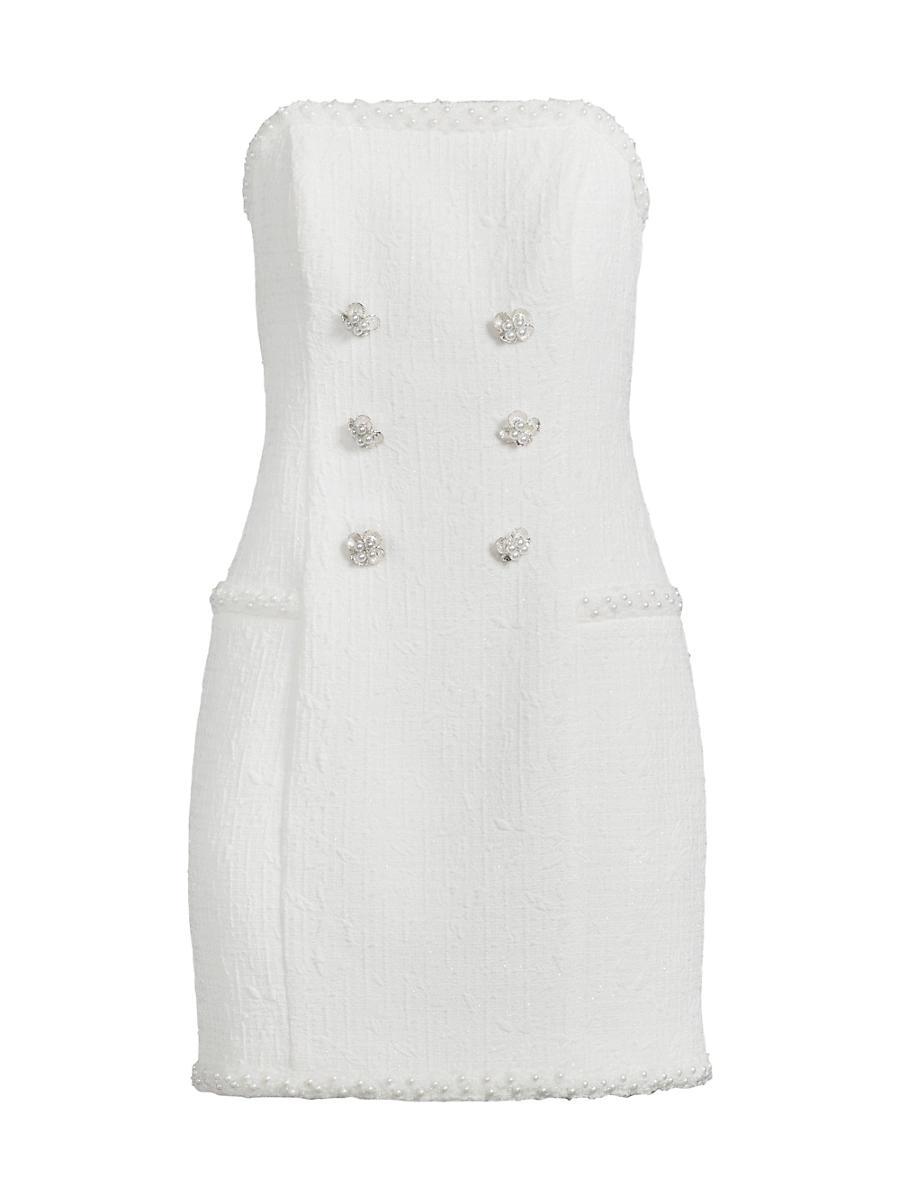 Womens Boucl Jacquard Strapless Minidress Product Image