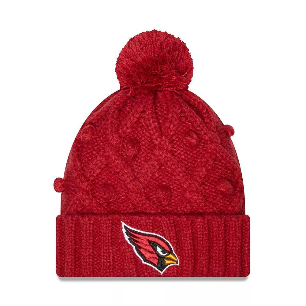 Women's New Era Cardinal Arizona Cardinals Toasty Cuffed Knit Hat with Pom, Red Product Image