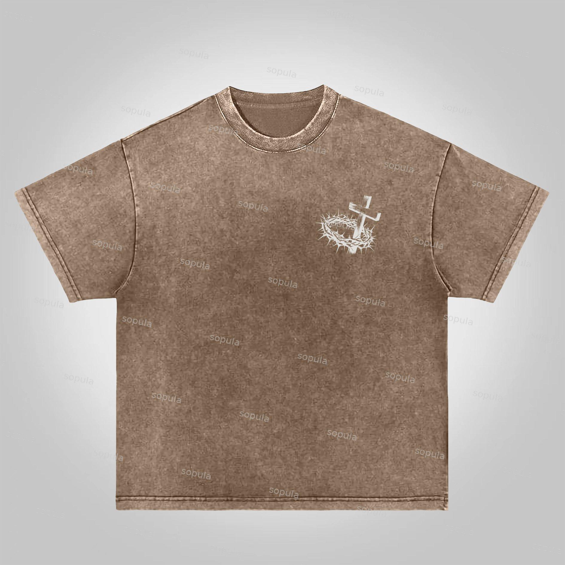 Sopula Jesus Paid It All Salvation Acid Washed T-shirt Product Image