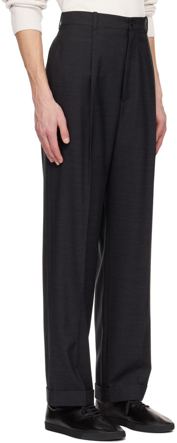THE ROW Gray Keenan Trousers In Dgm Dark Grey Melang Product Image