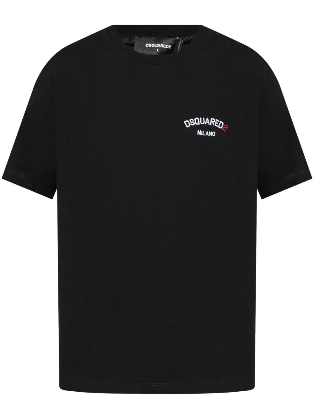 logo-embroidered cotton T-shirt Product Image