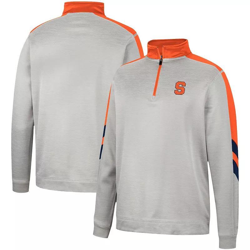 Men's Colosseum Gray/Orange Oregon State Beavers Bushwood Fleece Quarter-Zip Jacket, Size: XL, Grey Product Image