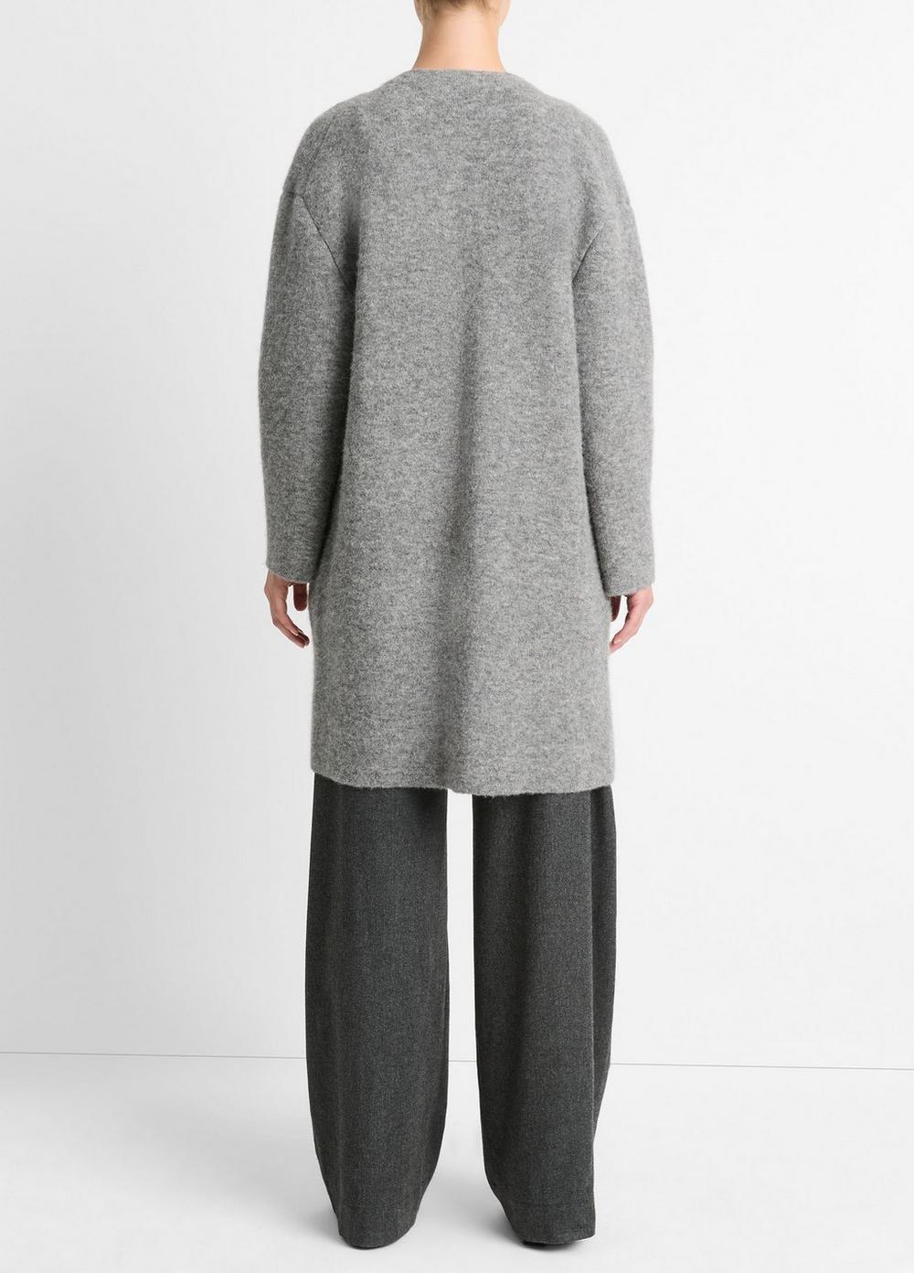 Womens Textured Soft Sculpted Car Coat, Medium Heather Grey, Size L Vince Product Image