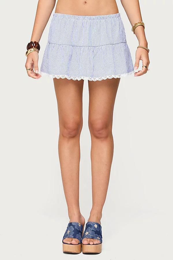 Edikted Dora Eyelet Flared Mini Skirt Womens at Urban Outfitters Product Image