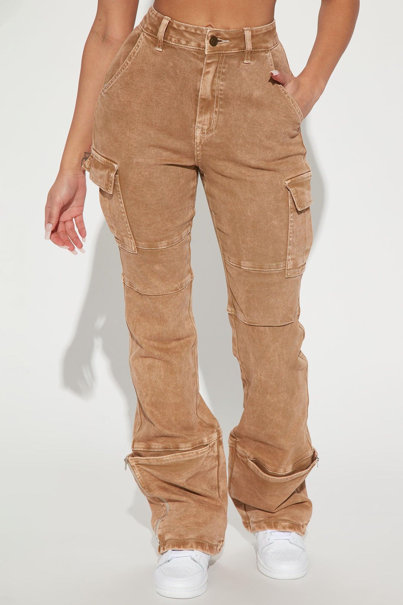 Camden Cargo Utility Jeans - Tan Product Image