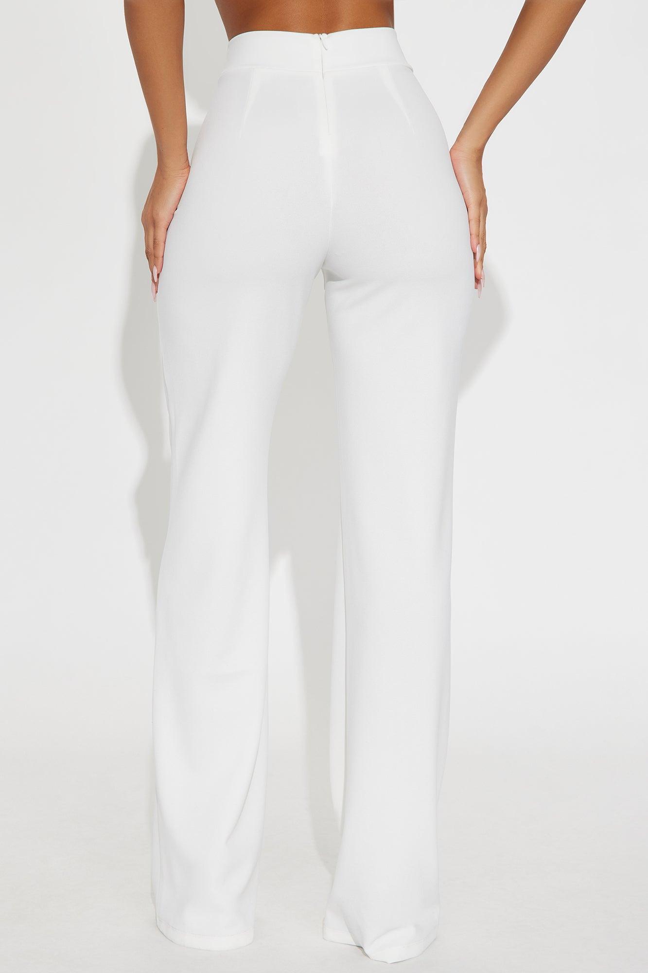 Victoria High Waisted Dress Pants - Ivory Product Image