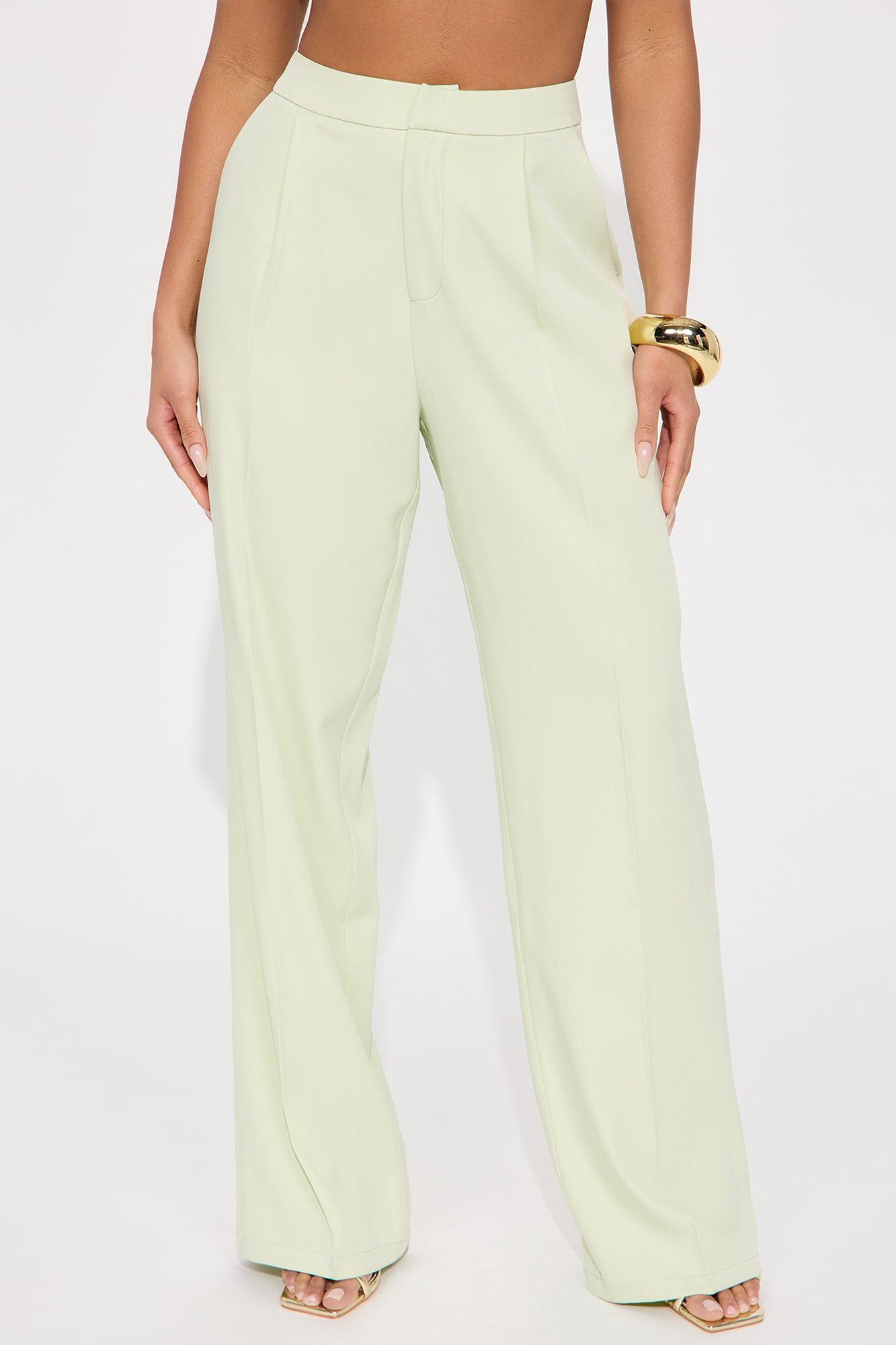 Claire Wide Leg Trouser - Mint Product Image