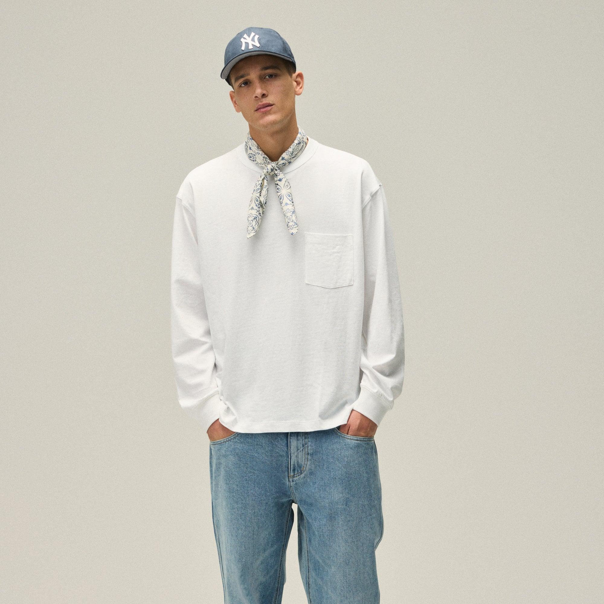 Kith Long Sleeve Leonard Pocket Tee - White Male Product Image