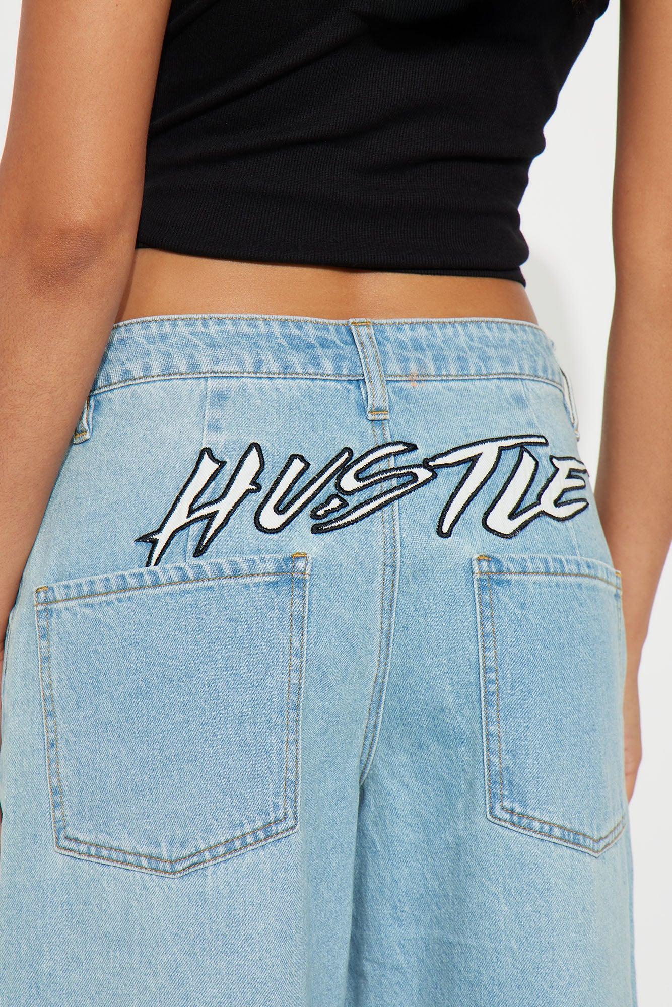 Hustle Denim Jorts - Light Wash Product Image