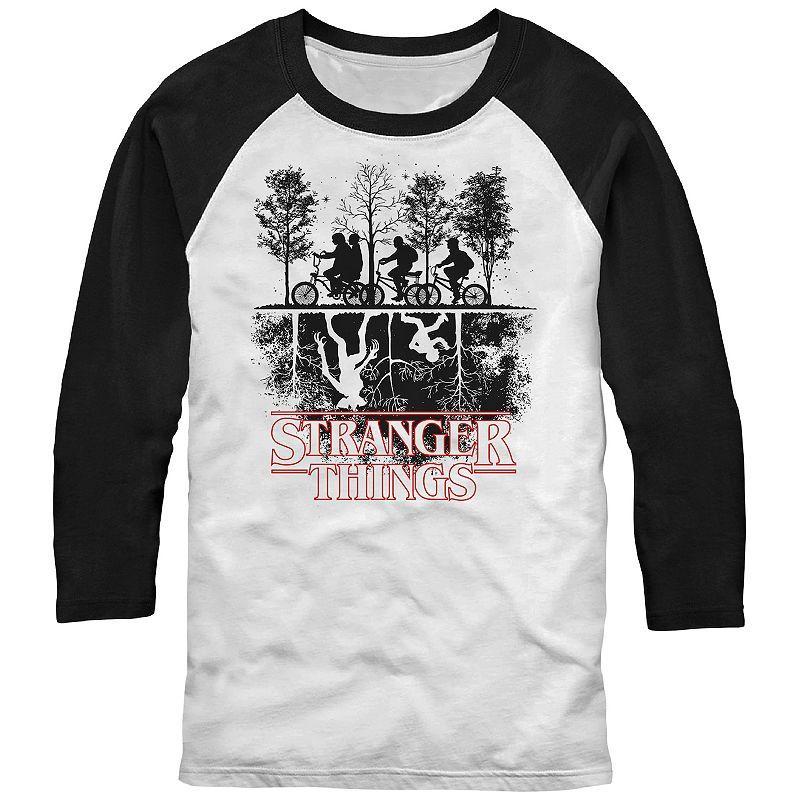Men's Stranger Things The Upside Down Logo Tee, Size: XL, White Black Product Image