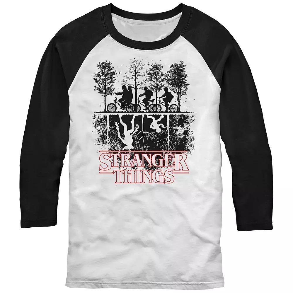 Men's Stranger Things The Upside Down Logo Tee, Size: XL, White Black Product Image