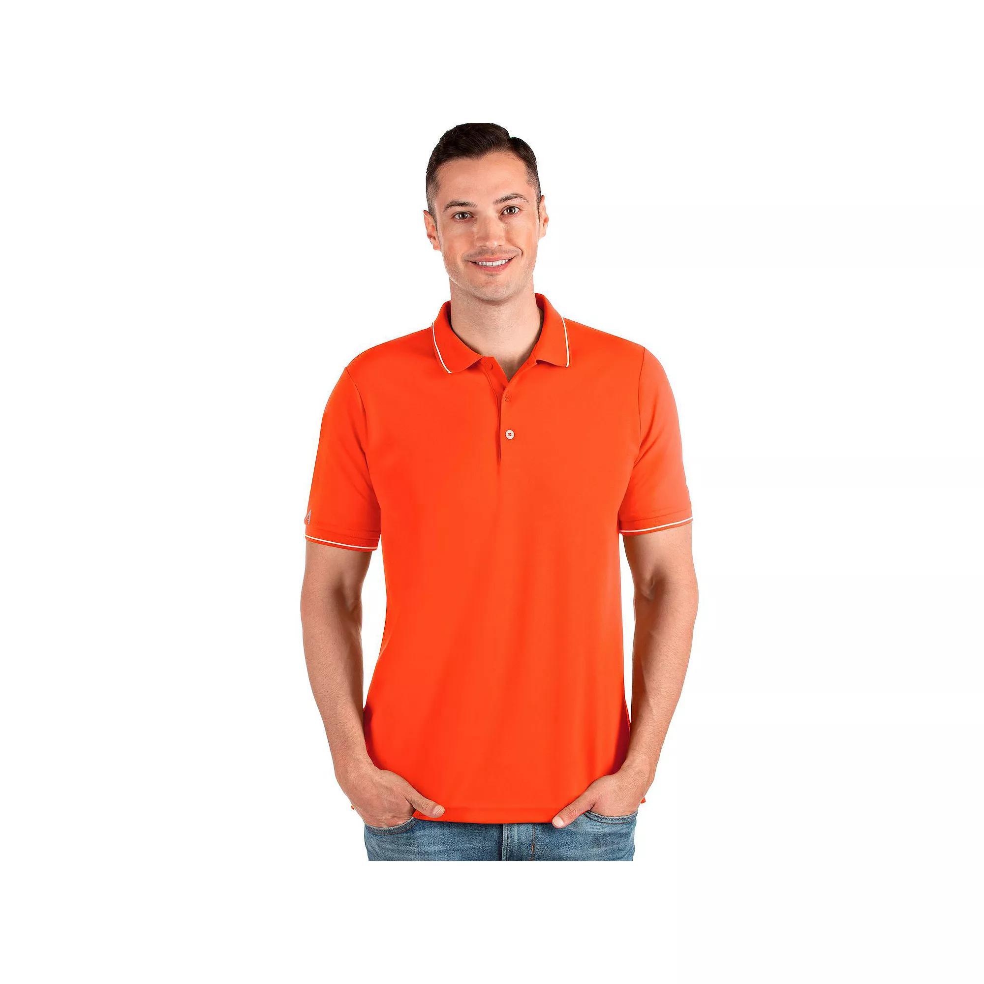 Mens Antigua Polo Orange White Product Image