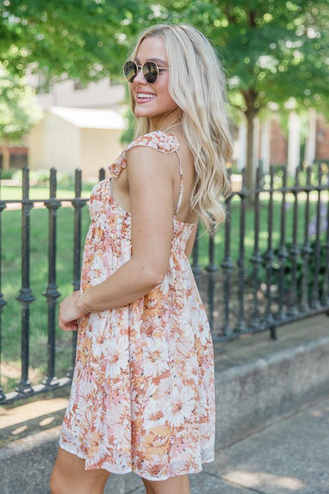 On The Way Home Multi Printed Frill Shoulder Mini Dress FINAL SALE Product Image