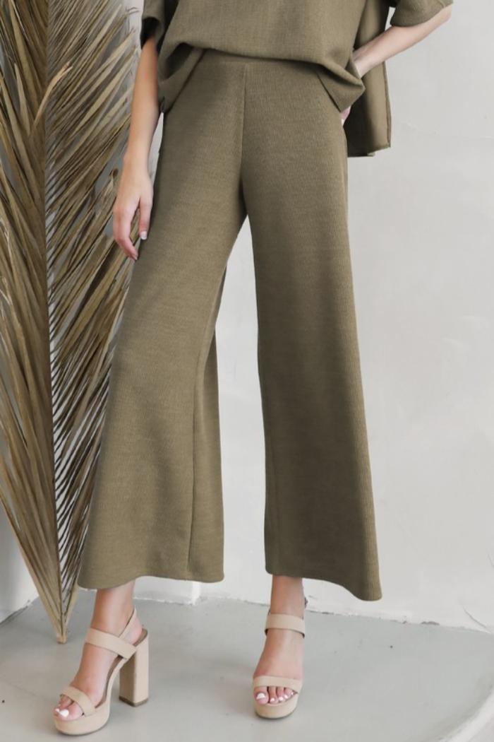 Ribbed Wide Leg Pant Product Image