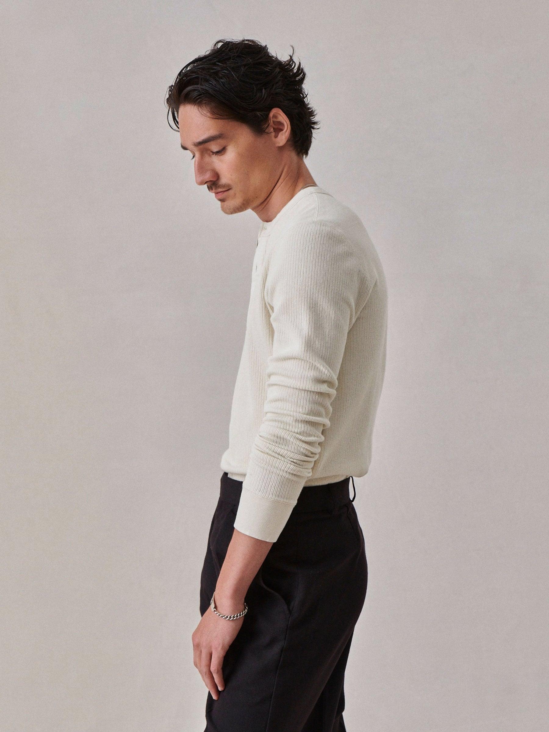 Natural Vintage Thermal Henley Product Image