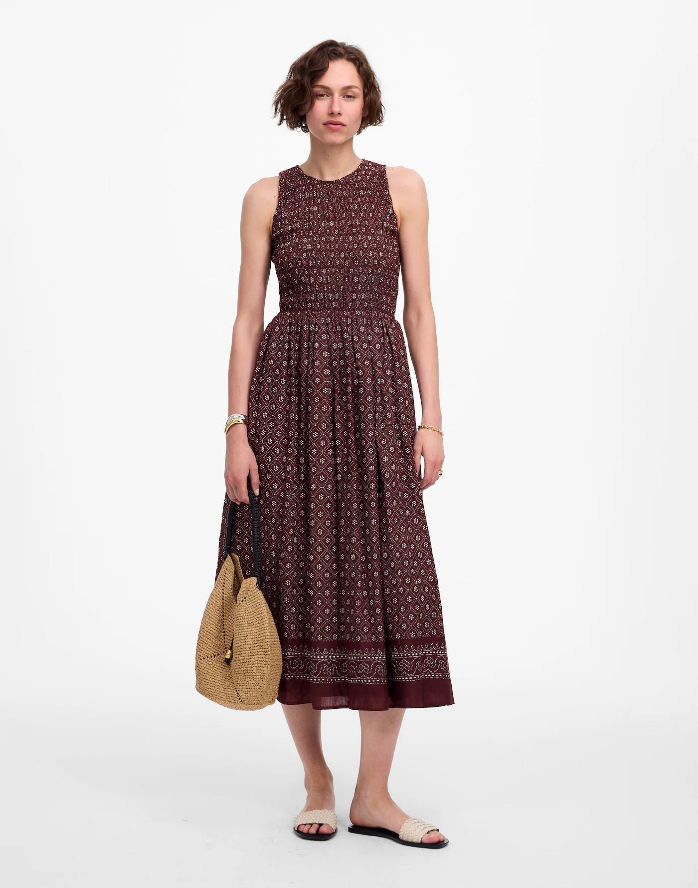 The Melody Smocked Midi Dress in Daisy Print Product Image