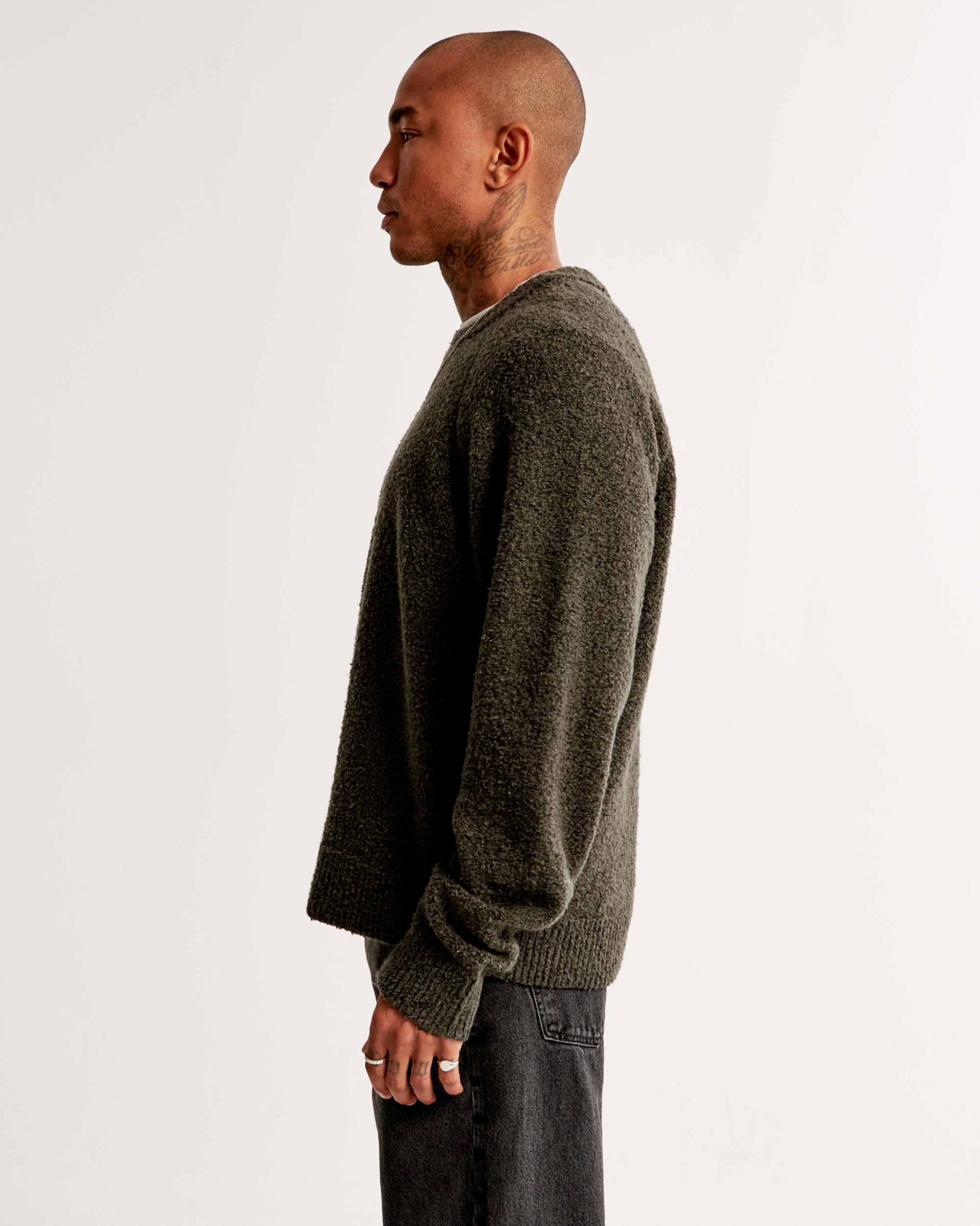 Oversized Boucle Crew Sweater Product Image