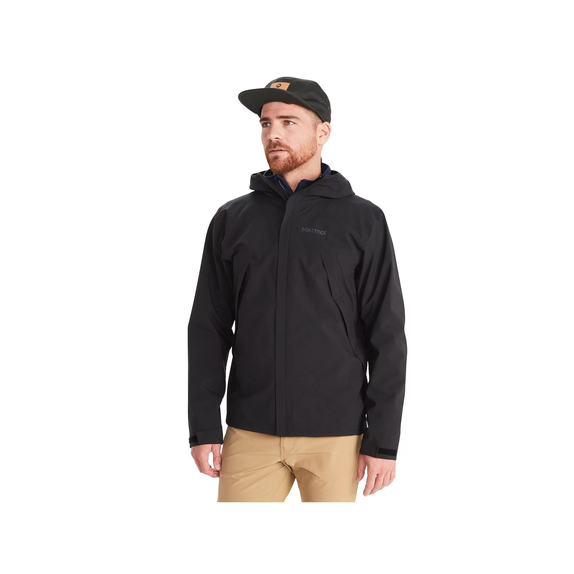 Men's Marmot PreCip Eco Pro Hooded Rain Jacket, Size: Small, Black Product Image